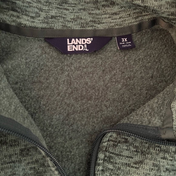SOLD on another Platform! Lands End Women Fleece Green OEKO-TEX Quarter Zip 3X - Picture 3 of 10